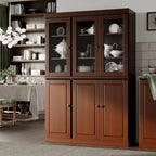 Palace Imports 100% Solid Wood China Pantry with Glass or Solid Wood Doors and 2-Drawers - 48.5 x 71.5
