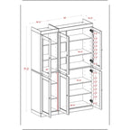 Palace Imports 100% Solid Wood China Pantry with Glass or Solid Wood Doors and 2-Drawers - 48.5 x 71.5