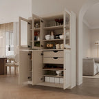 Palace Imports 100% Solid Wood China Pantry with Glass or Solid Wood Doors and 2-Drawers - 48.5 x 71.5