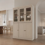 Palace Imports 100% Solid Wood China Pantry with Glass or Solid Wood Doors and 2-Drawers - 48.5 x 71.5
