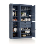 Palace Imports 100% Solid Wood China Pantry with Glass or Solid Wood Doors and 2-Drawers - 48.5 x 71.5