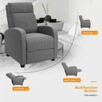 Homall Recliner Chair Fabric Single Living Room Sofa Recliner