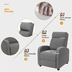 Homall Recliner Chair Fabric Single Living Room Sofa Recliner