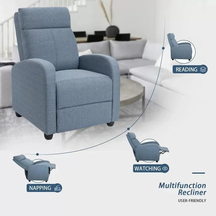 Homall Recliner Chair Fabric Single Living Room Sofa Recliner