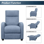 Homall Recliner Chair Fabric Single Living Room Sofa Recliner