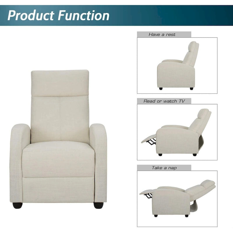 Homall Recliner Chair Fabric Single Living Room Sofa Recliner