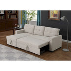 Upholstered Pull out Sectional Sofa with Chaise