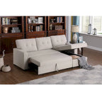 Upholstered Pull out Sectional Sofa with Chaise