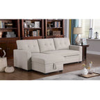Upholstered Pull out Sectional Sofa with Chaise