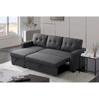 Upholstered Pull out Sectional Sofa with Chaise