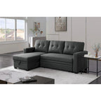 Upholstered Pull out Sectional Sofa with Chaise