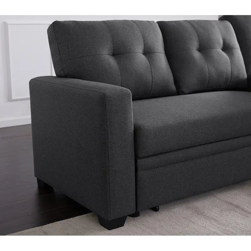 Upholstered Pull out Sectional Sofa with Chaise