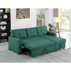 Upholstered Pull out Sectional Sofa with Chaise