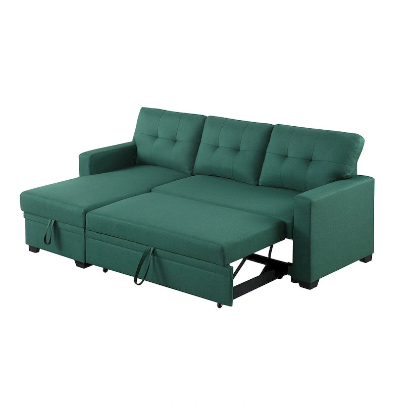 Upholstered Pull out Sectional Sofa with Chaise