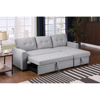 Upholstered Pull out Sectional Sofa with Chaise