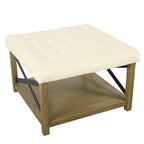 HomePop Tufted Top square cocktail Ottoman