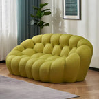 2-Seat Bubble Curved Lazy Sofa Honeycomb Shaped with 3D Textile Fabric for Living Room Salon Apartment