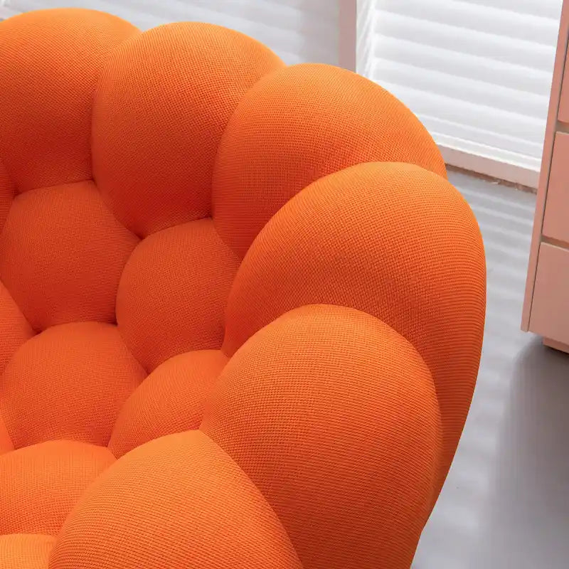 2-Seat Bubble Curved Lazy Sofa Honeycomb Shaped with 3D Textile Fabric for Living Room Salon Apartment