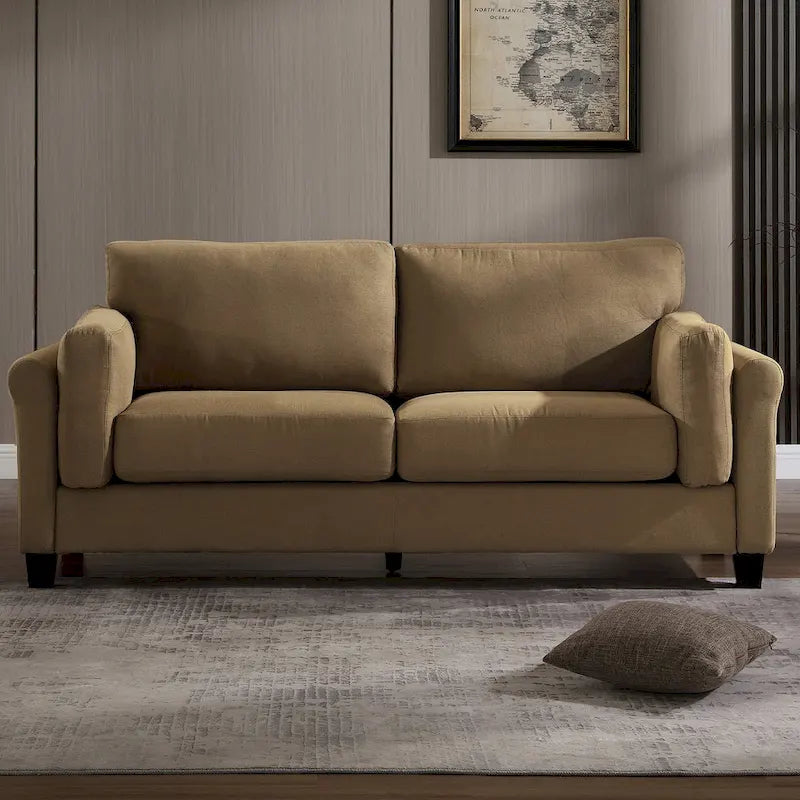 Morden Fort Modern Double Arm Sofa,Deep Seat Couch,Pillowed Back Cushions,Durable Upholstered Fabric