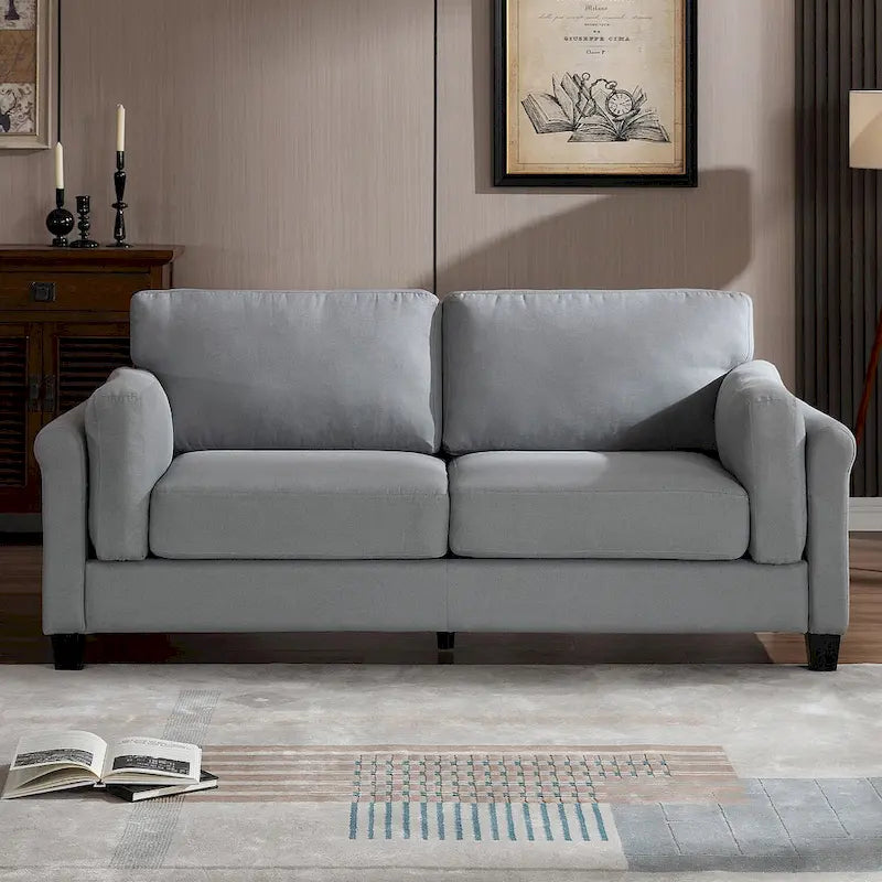 Morden Fort Modern Double Arm Sofa,Deep Seat Couch,Pillowed Back Cushions,Durable Upholstered Fabric