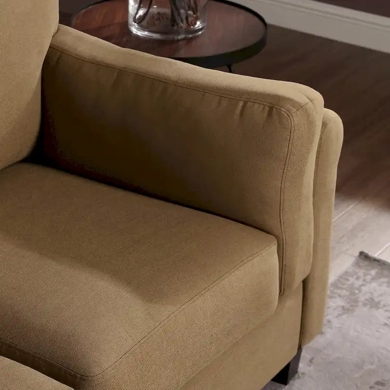 Morden Fort Modern Double Arm Sofa,Deep Seat Couch,Pillowed Back Cushions,Durable Upholstered Fabric