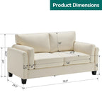 Morden Fort Modern Double Arm Sofa,Deep Seat Couch,Pillowed Back Cushions,Durable Upholstered Fabric