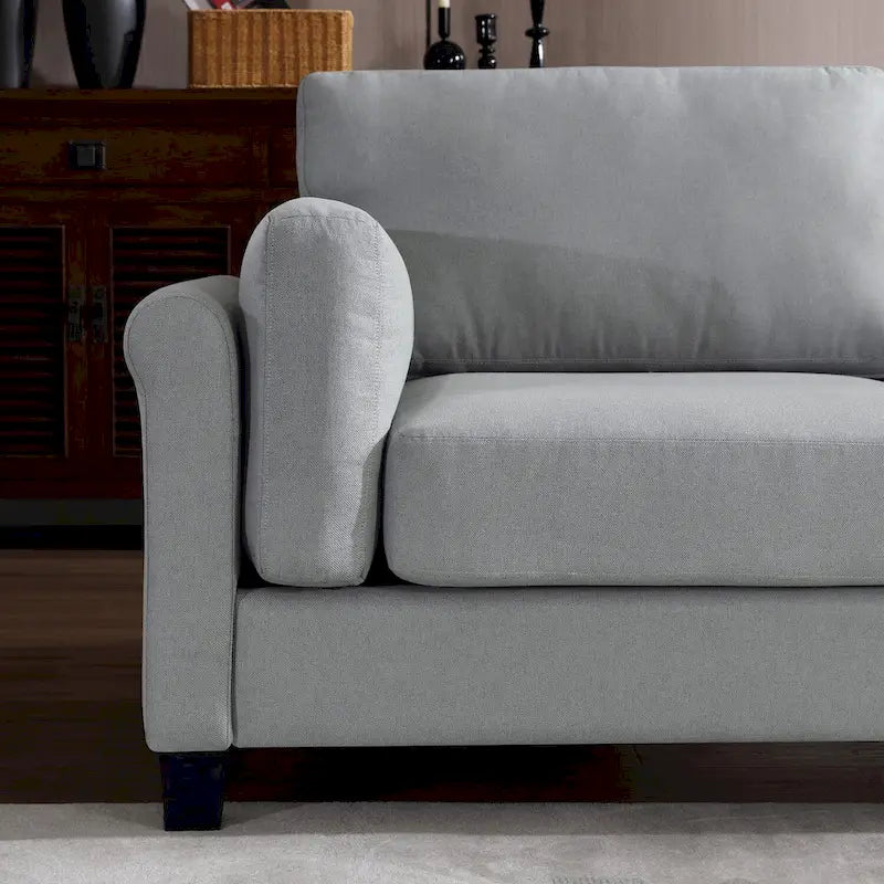 Morden Fort Modern Double Arm Sofa,Deep Seat Couch,Pillowed Back Cushions,Durable Upholstered Fabric
