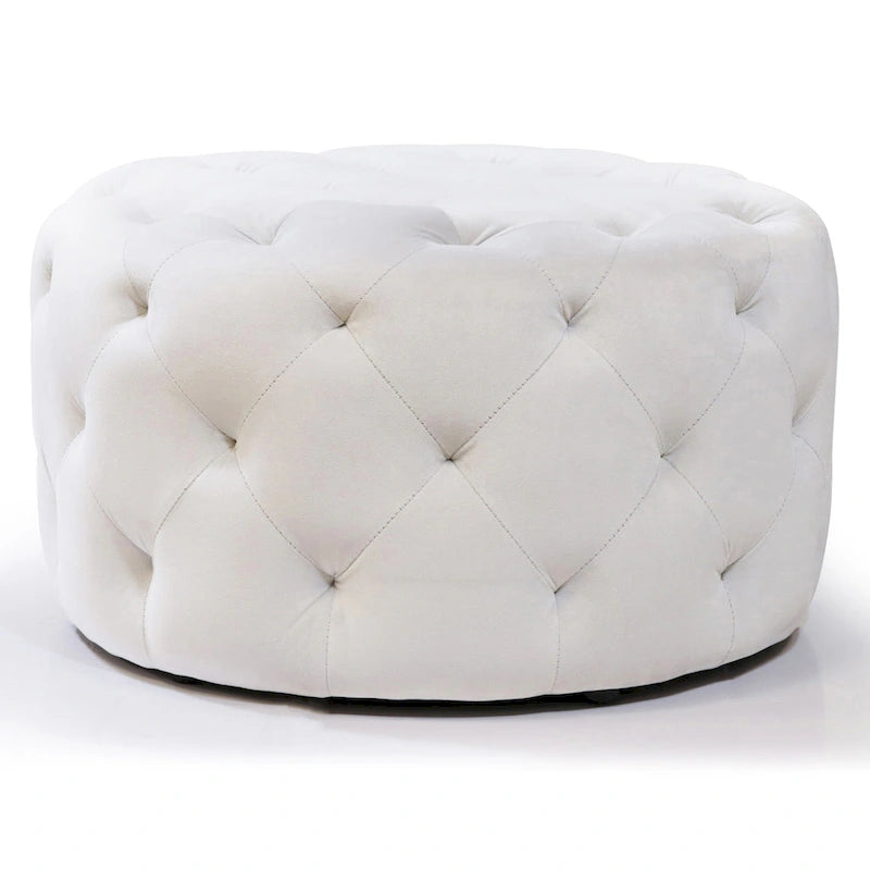 Warehouse of Tiffany Meerna 24-inch Round Tufted Padded Ottoman (Optional Colors)