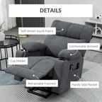 HOMCOM Electric Power Lift Chair Recliners for Elderly, Oversized Living Room Recliner Chair with Remote Control