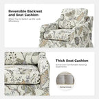 Alois Floral Slipcover Swivel Accent Chair with Removable Cushion Set of 2 by HULALA HOME