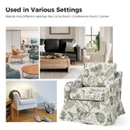 Alois Floral Slipcover Swivel Accent Chair with Removable Cushion Set of 2 by HULALA HOME