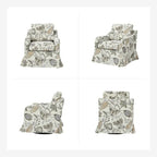 Alois Floral Slipcover Swivel Accent Chair with Removable Cushion Set of 2 by HULALA HOME
