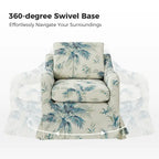 Alois Floral Slipcover Swivel Accent Chair with Removable Cushion Set of 2 by HULALA HOME