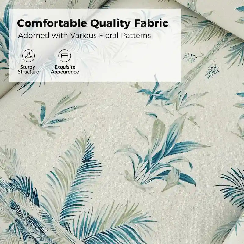 Alois Floral Slipcover Swivel Accent Chair with Removable Cushion Set of 2 by HULALA HOME