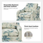 Alois Floral Slipcover Swivel Accent Chair with Removable Cushion Set of 2 by HULALA HOME