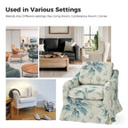 Alois Floral Slipcover Swivel Accent Chair with Removable Cushion Set of 2 by HULALA HOME