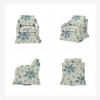 Alois Floral Slipcover Swivel Accent Chair with Removable Cushion Set of 2 by HULALA HOME