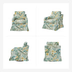 Alois Floral Slipcover Swivel Accent Chair with Removable Cushion Set of 2 by HULALA HOME