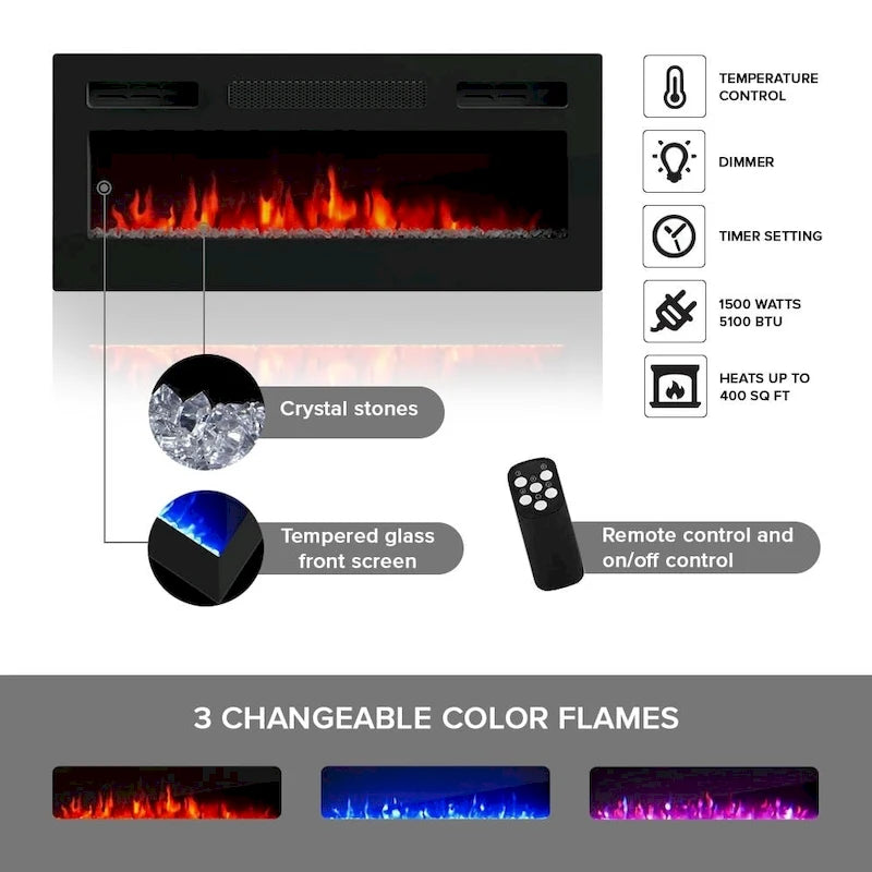 Goldie BL-EF Electric Fireplace 65 TV Stand