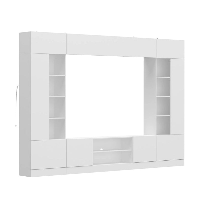 Wall Unit TV Stand with Bookshelves for TVs up to 70, Modern Console