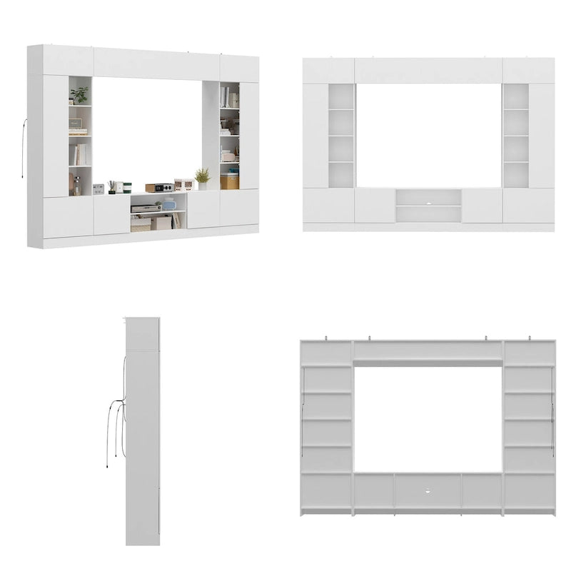 Wall Unit TV Stand with Bookshelves for TVs up to 70, Modern Console