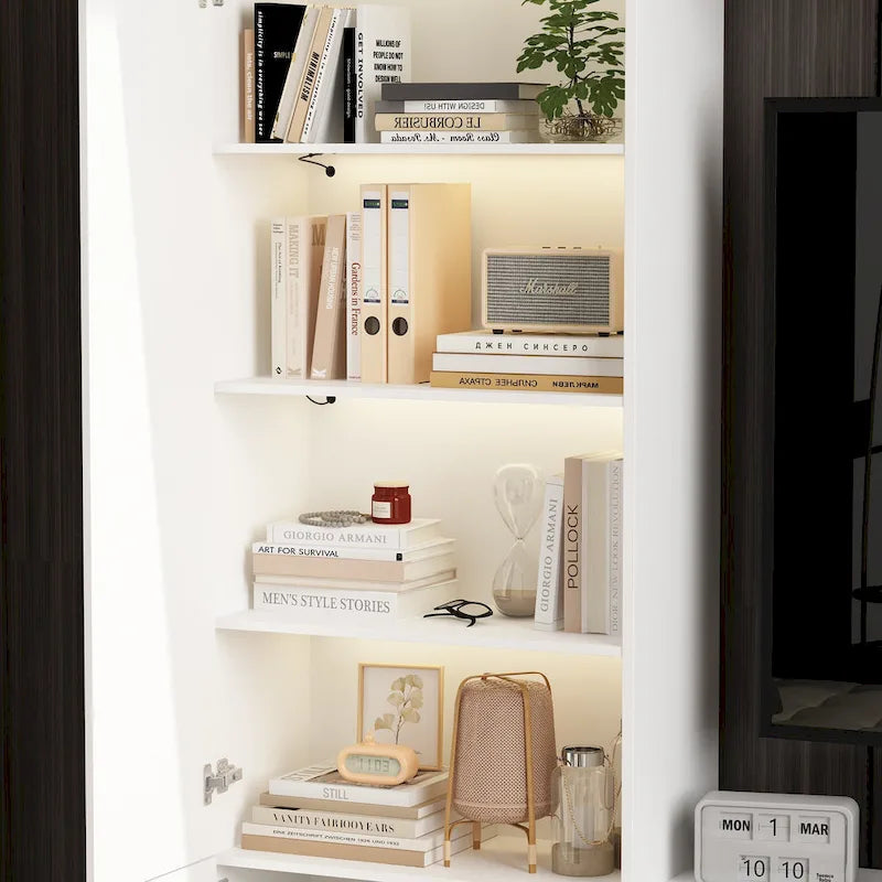 Wall Unit TV Stand with Bookshelves for TVs up to 70, Modern Console