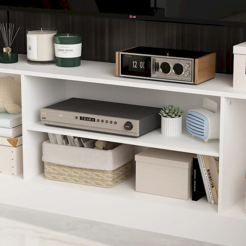 Wall Unit TV Stand with Bookshelves for TVs up to 70, Modern Console