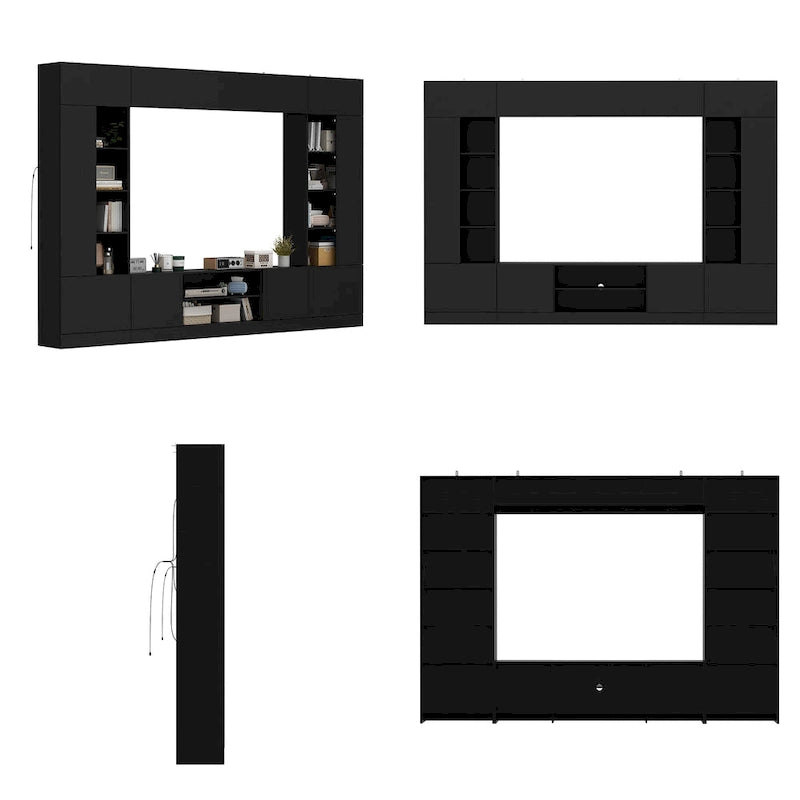 Wall Unit TV Stand with Bookshelves for TVs up to 70, Modern Console