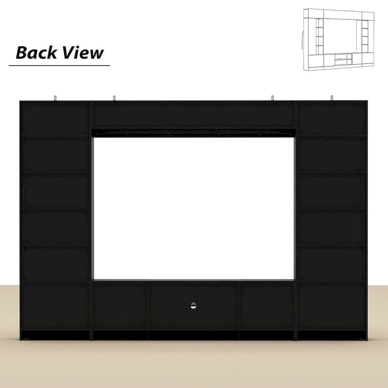 Wall Unit TV Stand with Bookshelves for TVs up to 70, Modern Console