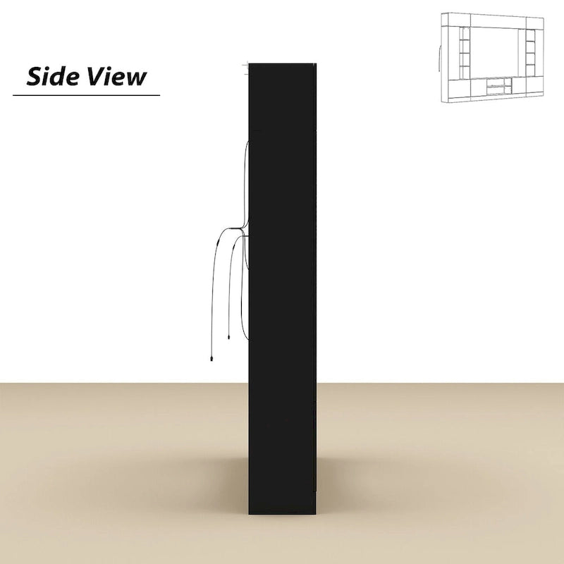 Wall Unit TV Stand with Bookshelves for TVs up to 70, Modern Console