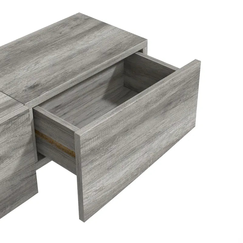 DH BASIC Contemporary 63-inch 1-Shelf Floating TV Console with Drawer and Lift-top Storage by Denhour