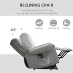 HOMCOM Electric Power Lift Recliner, Upholstered Vibration Massage Chair with Remote Control