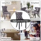 Dining Chairs Set of 6, Luxury Upholstered Velvet Kitchen Chairs Side Chair with Padded Seat Back and Solid Wood Legs - N/A