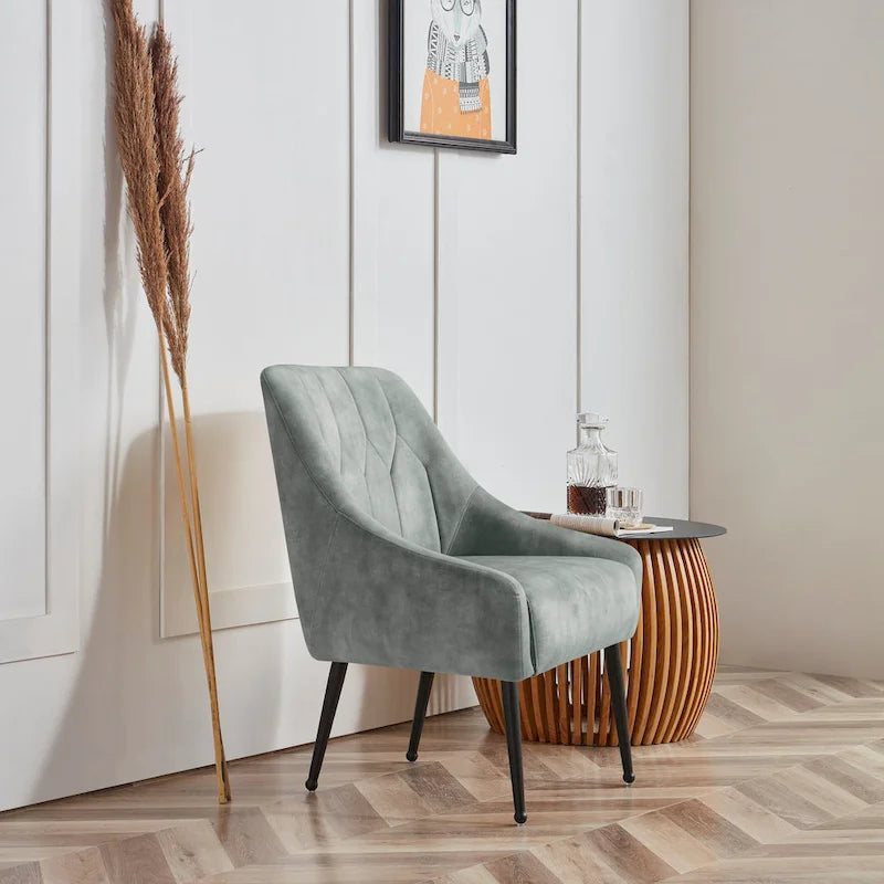 Corvus Abigail Upholstered Accent Chair with Metal Legs